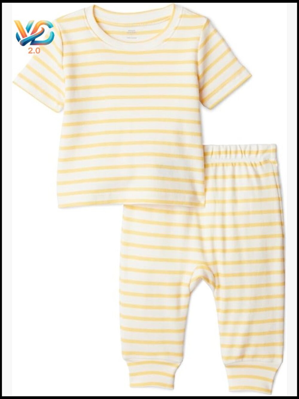 Unisex Toddler Cotton Knit Short Sleeve Shirt & Pant Set Soft Breathable Joggers
